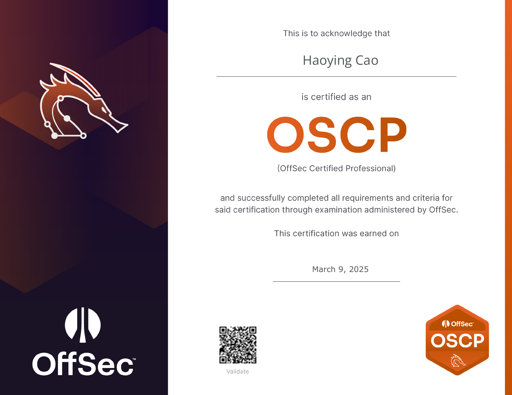 OSCP certification